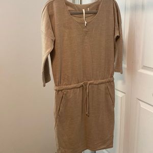 Babaton The Group 100% wool dress with drawstring waist and side pockets